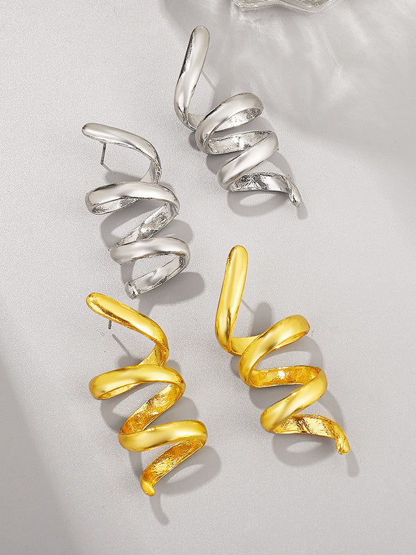 Geometric Solid Color Drop Earrings - Image 9