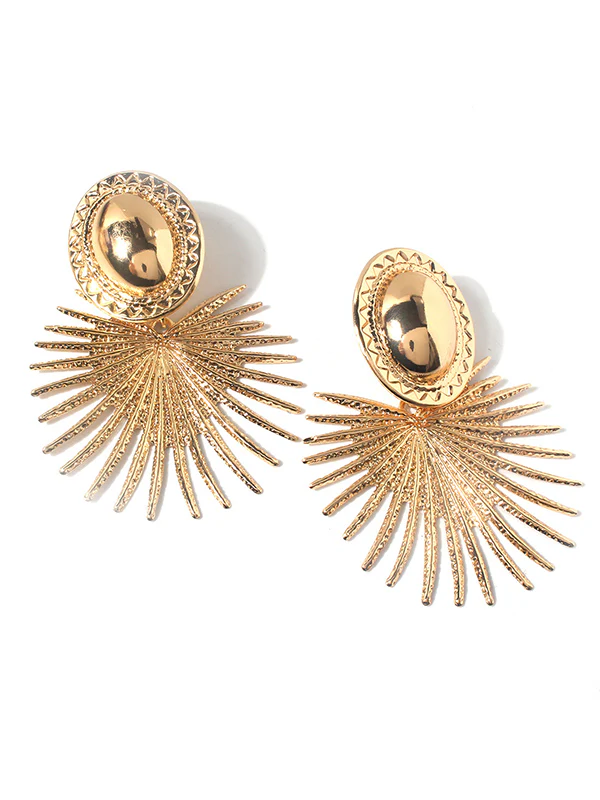 Geometric Solid Color Drop Earrings - Image 2