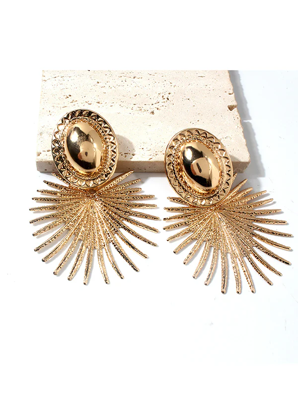 Geometric Solid Color Drop Earrings - Image 3