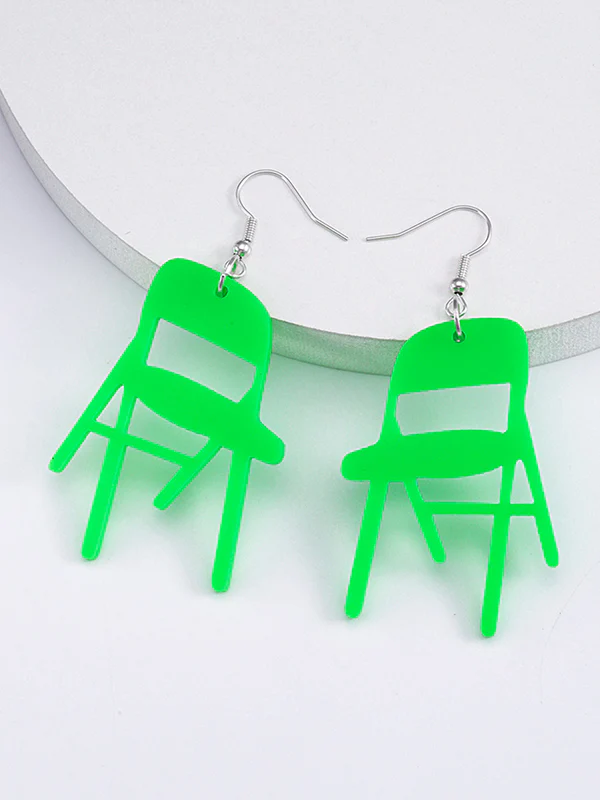 Geometric Solid Color Drop Earrings - Image 4