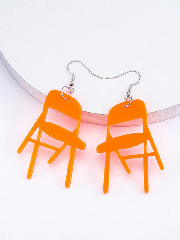 Geometric Solid Color Drop Earrings - Image 5