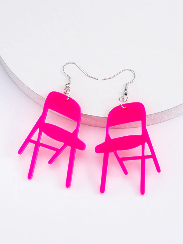Geometric Solid Color Drop Earrings - Image 6