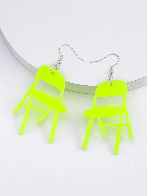 Geometric Solid Color Drop Earrings - Image 7