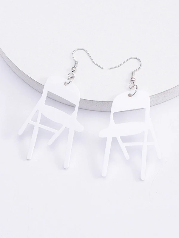 Geometric Solid Color Drop Earrings - Image 9