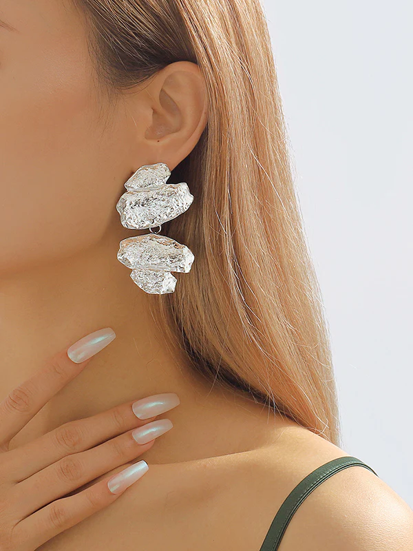 Geometric Solid Color Drop Earrings Earrings Accessories - Image 2