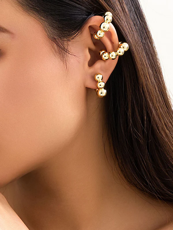 Geometric Solid Color Ear Clip - Image 2