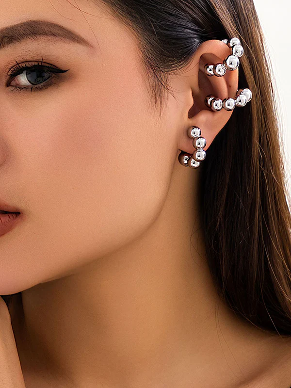 Geometric Solid Color Ear Clip - Image 3