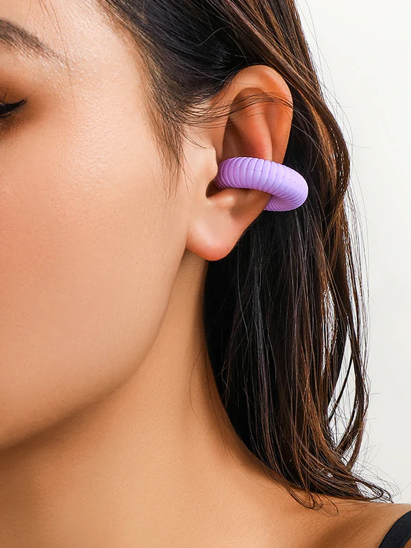 Geometric Solid Color Ear Clip - Image 13