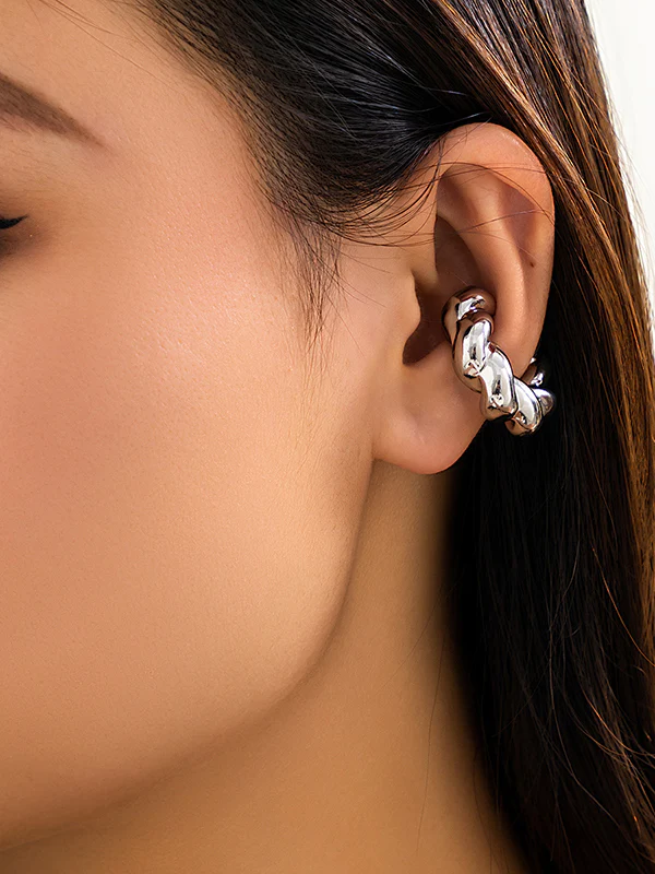 Geometric Solid Color Ear Clip - Image 4