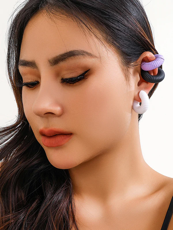 Geometric Solid Color Ear Clip - Image 20
