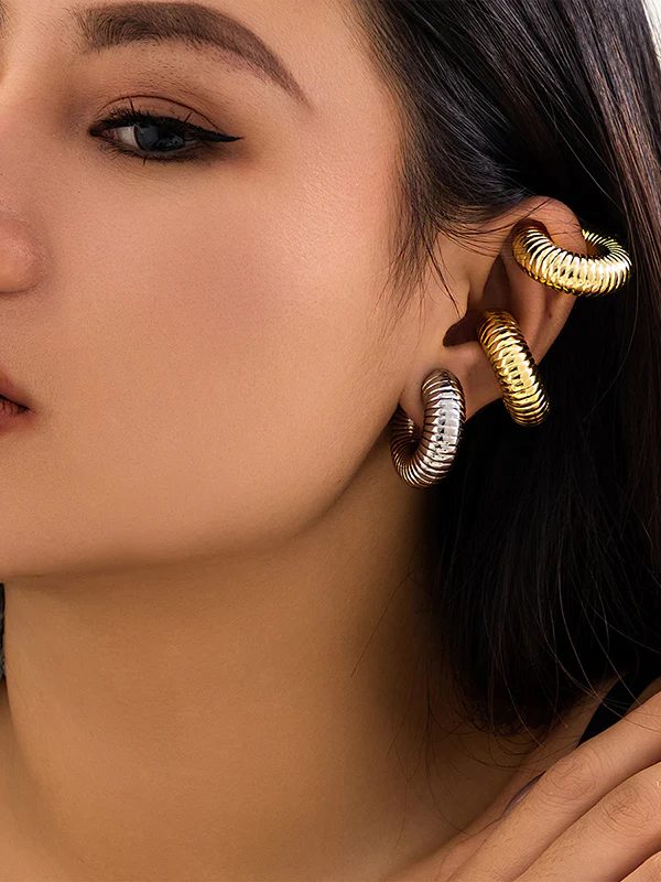 Geometric Solid Color Ear Clip - Image 23