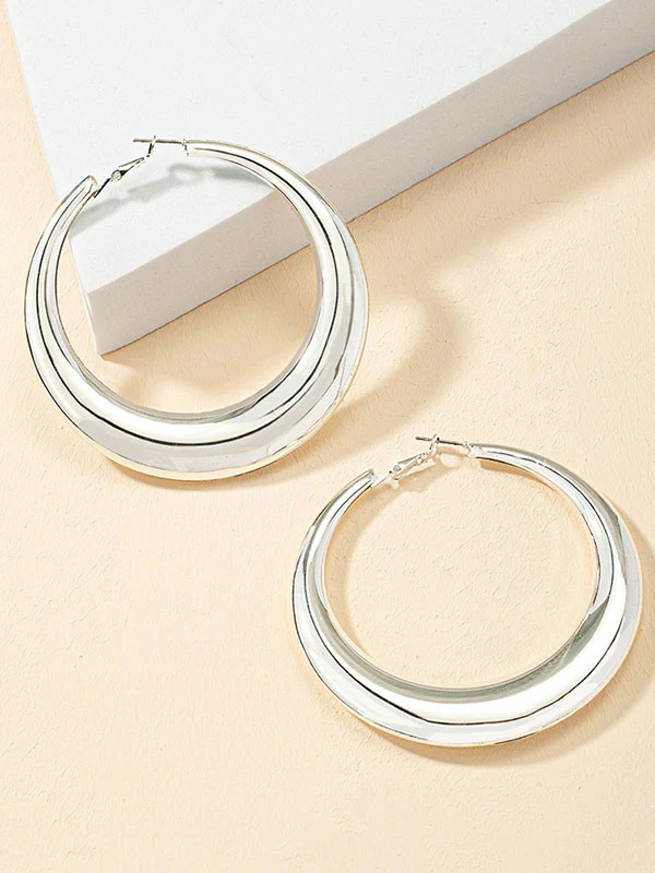 Geometric Solid Color Earrings Accessories - Image 3