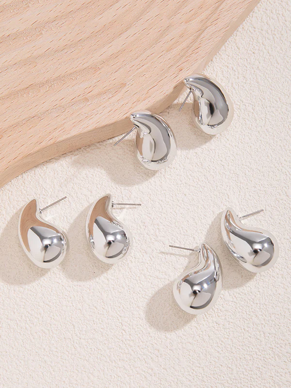 Geometric Solid Color Earrings Accessories - Image 11