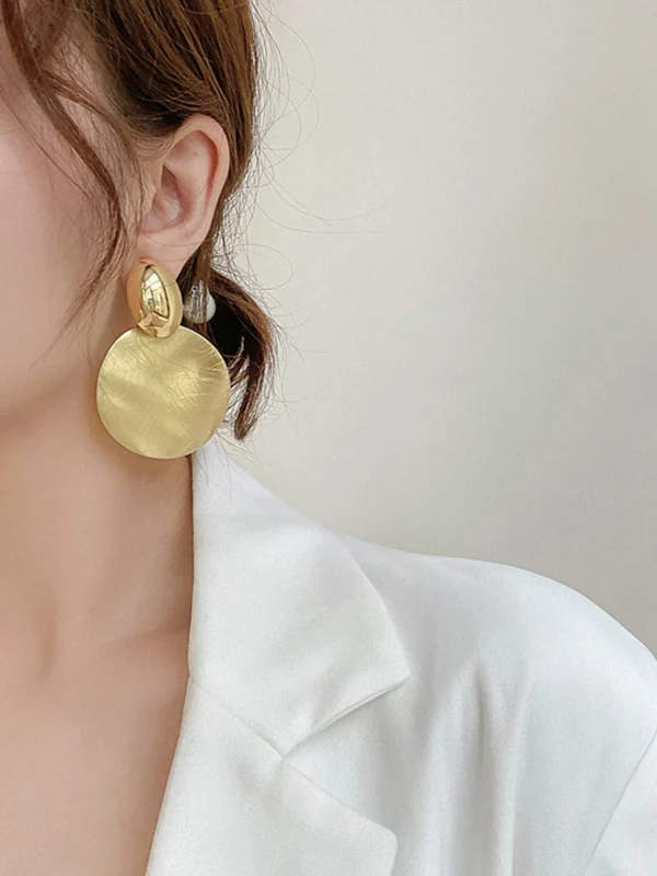 Geometric Solid Color Earrings Accessories - Image 2