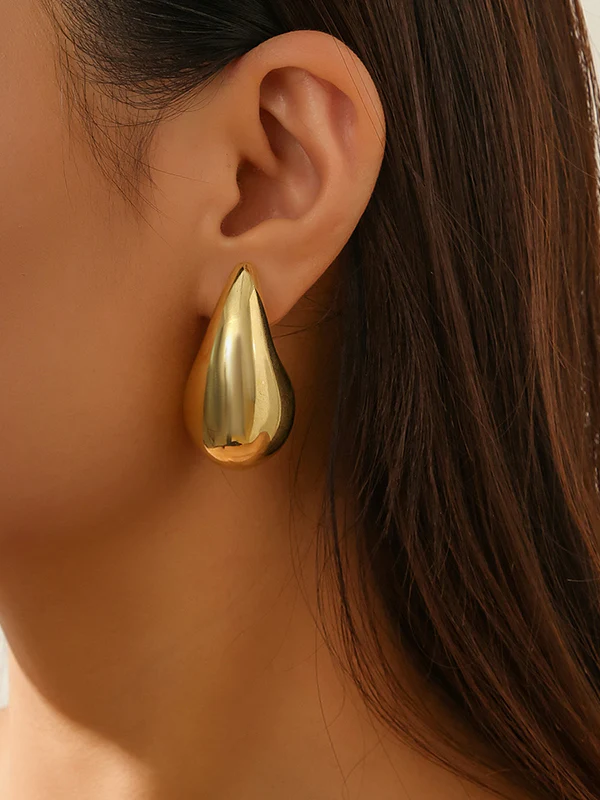 Geometric Solid Color Earrings Accessories - Image 2