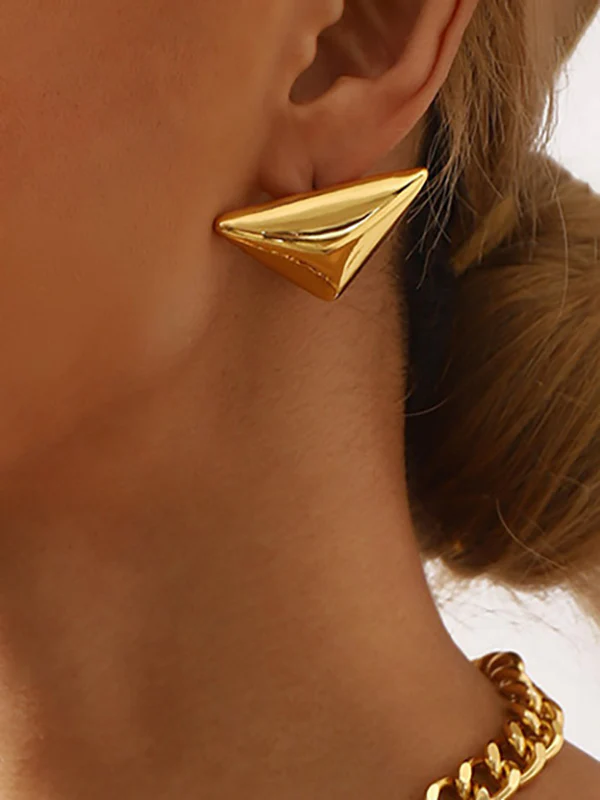 Geometric Solid Color Earrings Accessories - Image 2