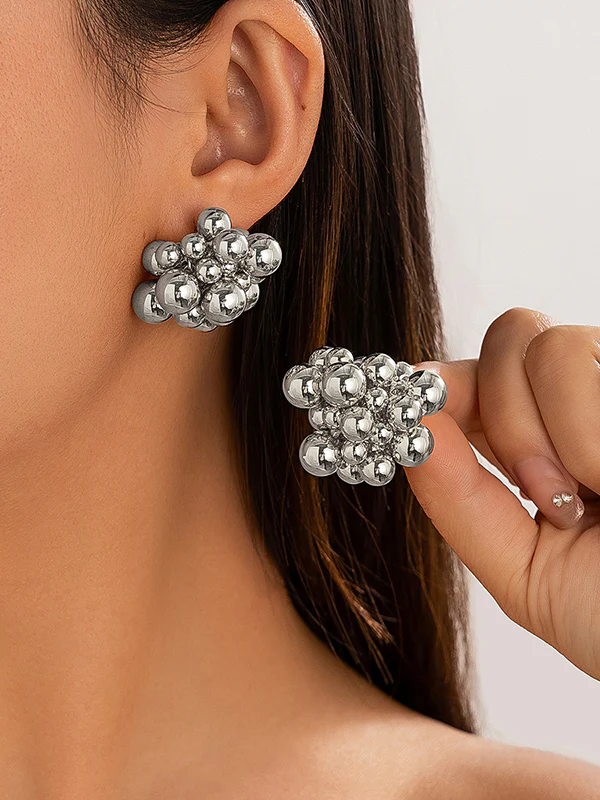 Geometric Solid Color Earrings Accessories - Image 2