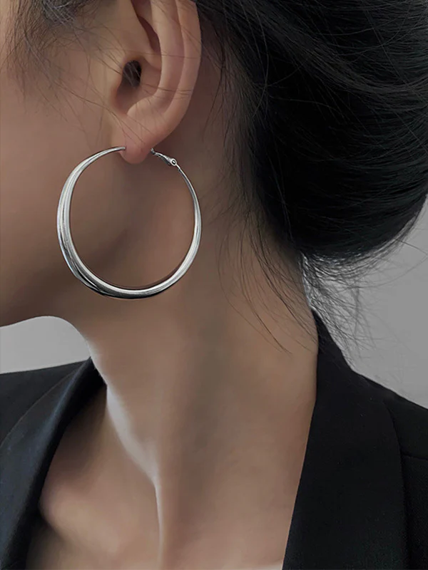 Geometric Solid Color Hood Earrings Accessories - Image 3