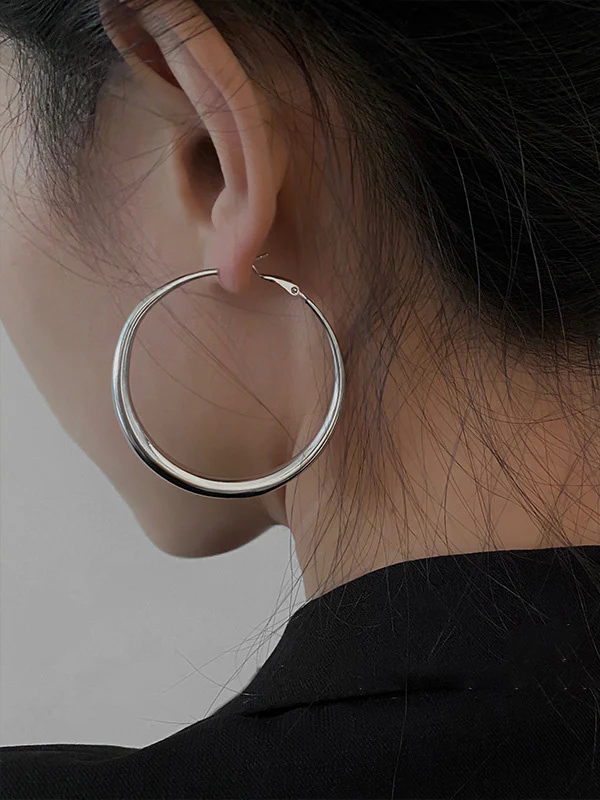 Geometric Solid Color Hood Earrings Accessories - Image 4