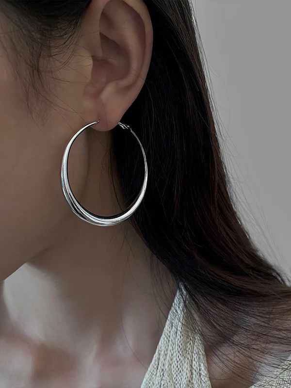 Geometric Solid Color Hood Earrings Accessories - Image 5