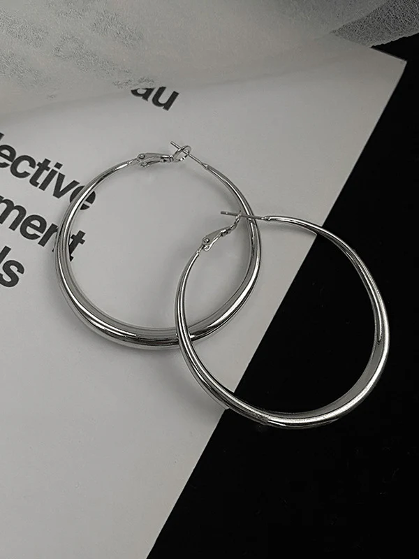 Geometric Solid Color Hood Earrings Accessories - Image 9