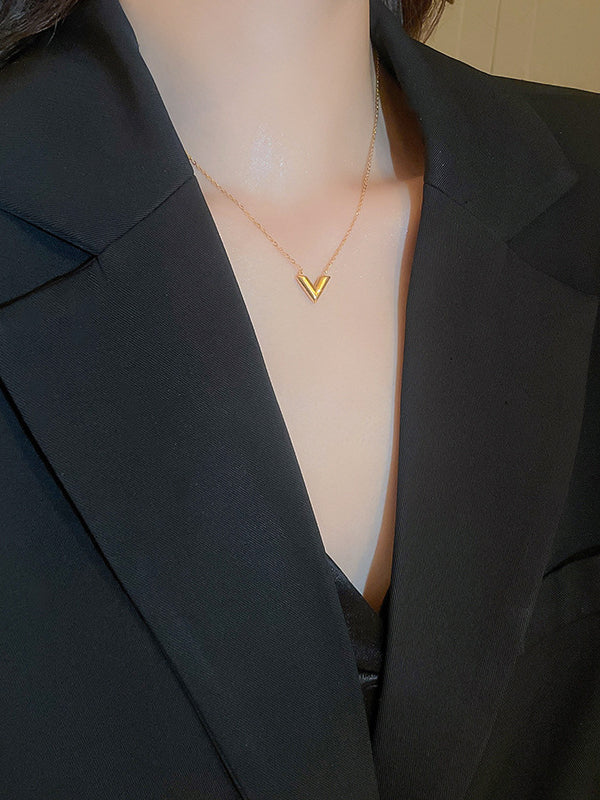 Geometric Solid Color Necklaces Accessories - Image 2