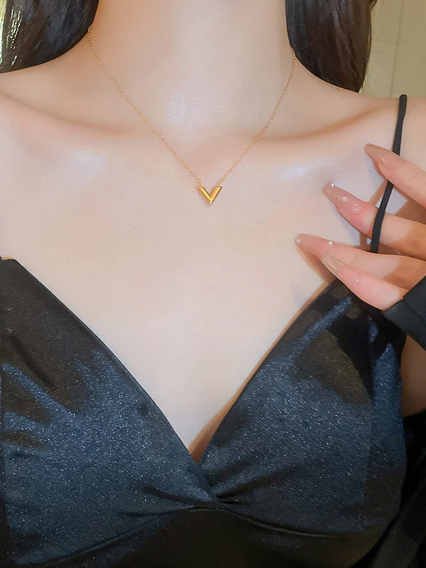 Geometric Solid Color Necklaces Accessories - Image 4