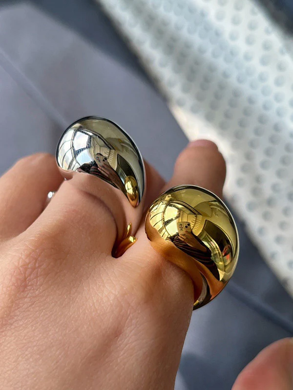 Geometric Solid Color Rings Accessories - Image 3
