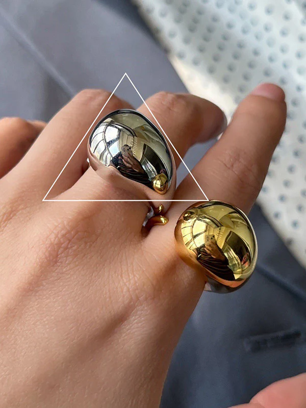 Geometric Solid Color Rings Accessories - Image 4