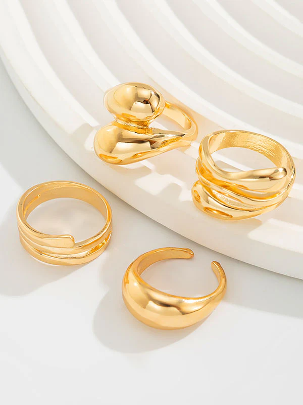 Geometric Solid Color Rings Accessories - Image 10
