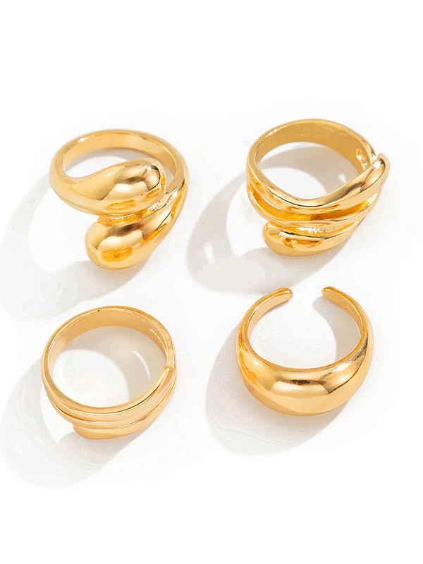 Geometric Solid Color Rings Accessories - Image 12