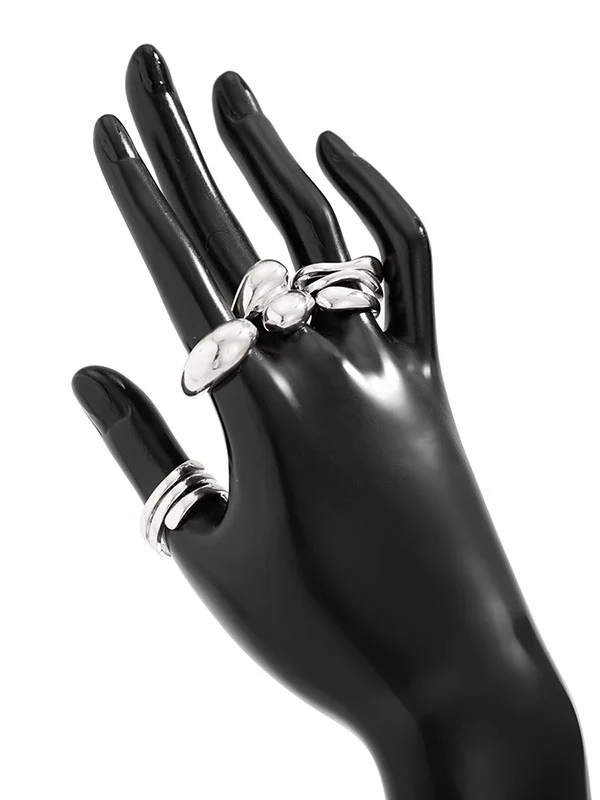 Geometric Solid Color Rings Accessories - Image 13