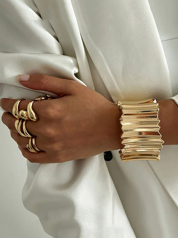 Geometric Solid Color Rings Accessories - Image 6