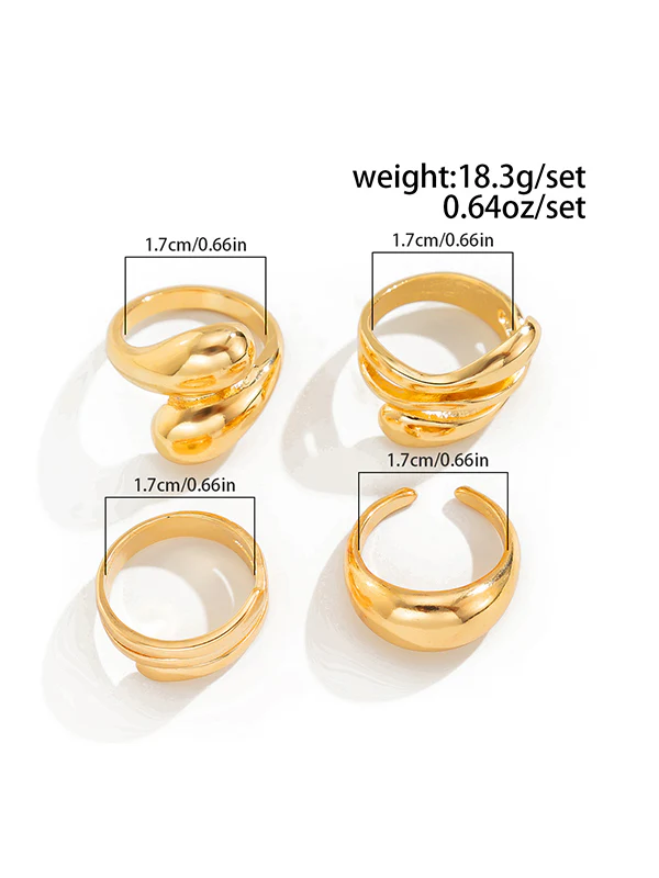 Geometric Solid Color Rings Accessories - Image 8