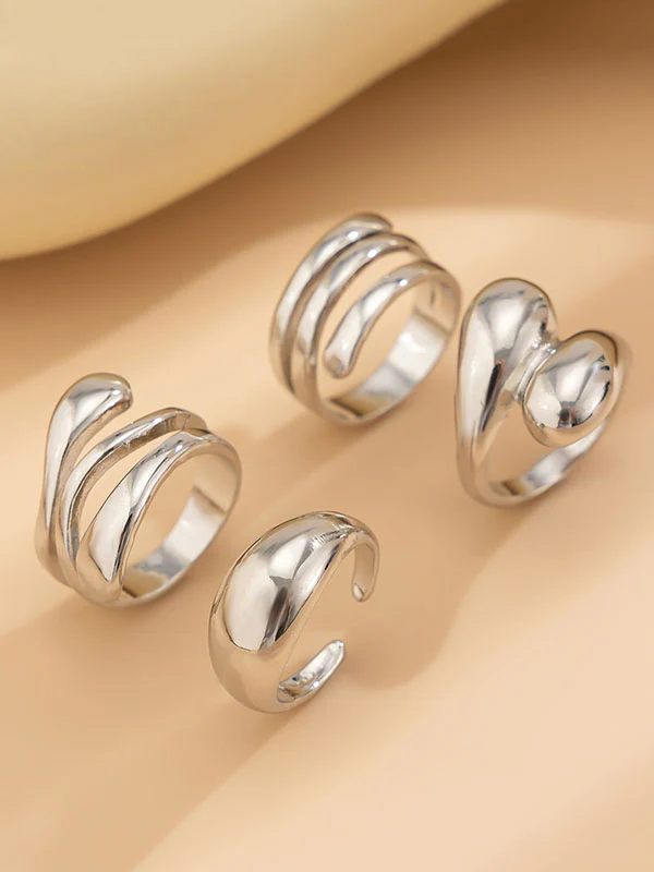 Geometric Solid Color Rings Accessories - Image 9