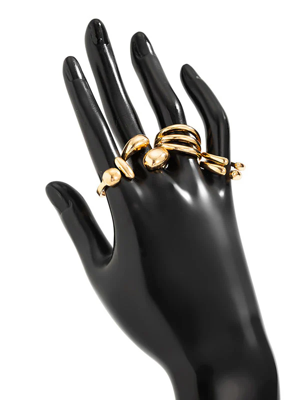 Geometric Solid Color Rings Accessories - Image 4