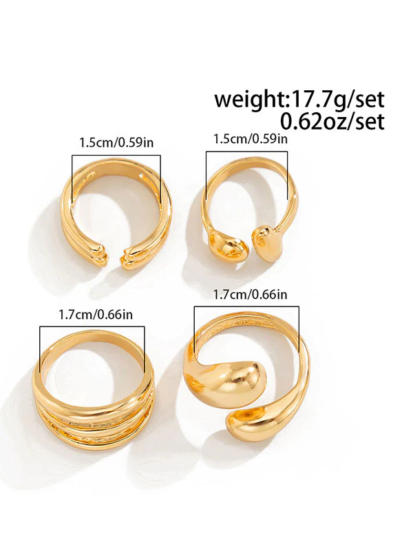 Geometric Solid Color Rings Accessories - Image 5