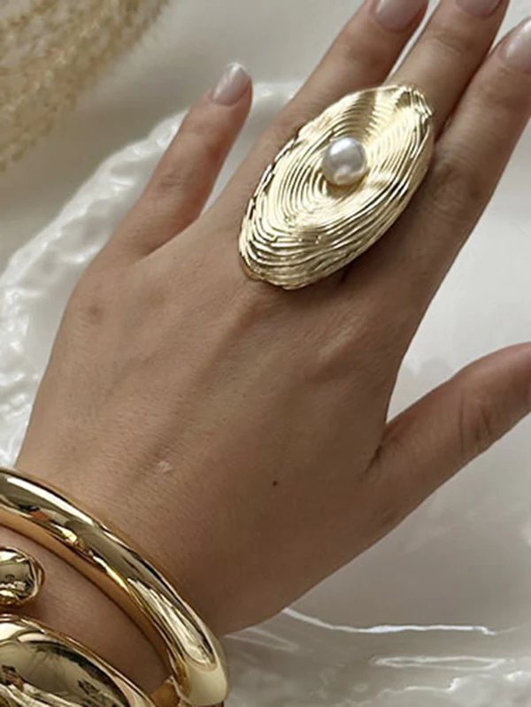 Geometric Solid Color Rings Accessories - Image 3