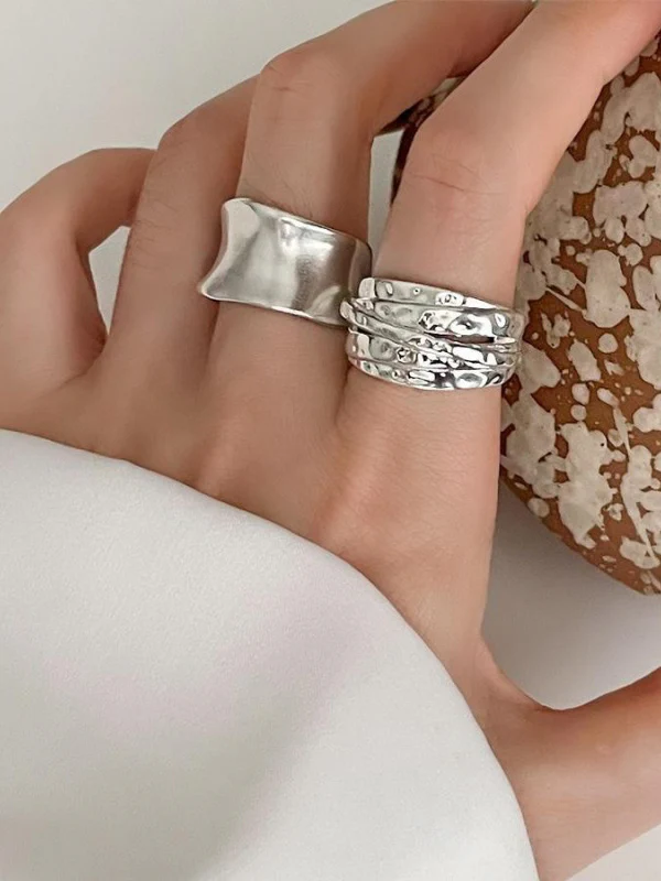 Geometric Solid Color Rings Accessories - Image 3