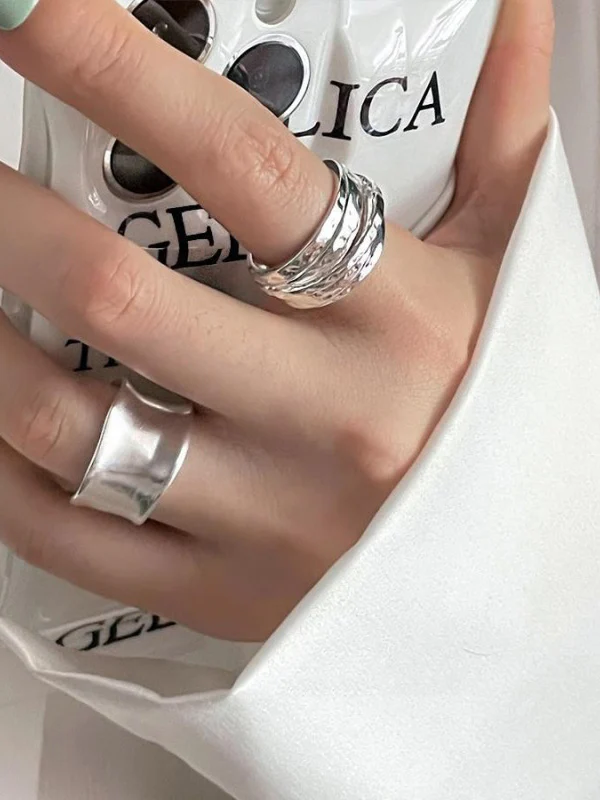 Geometric Solid Color Rings Accessories - Image 4