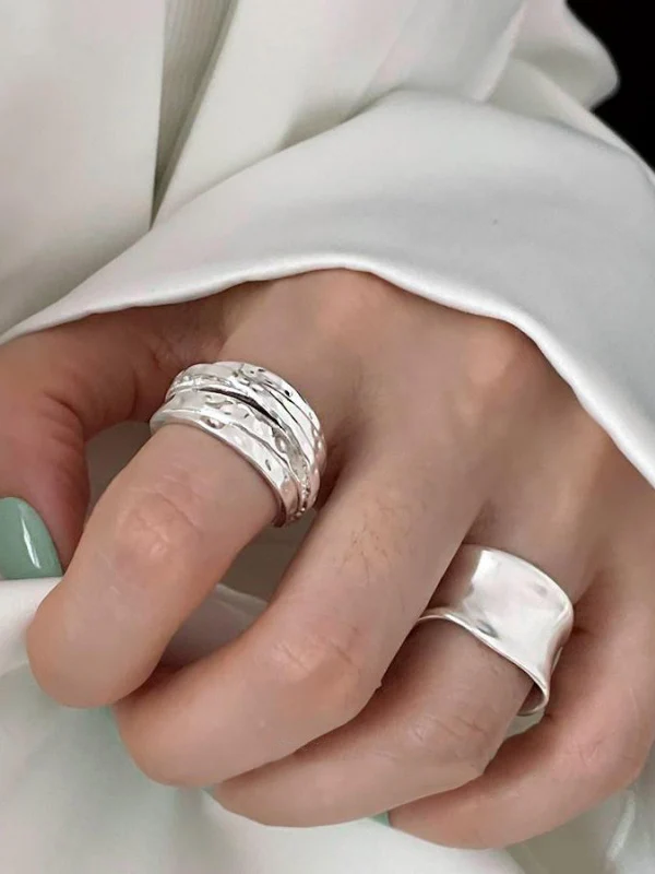 Geometric Solid Color Rings Accessories - Image 5