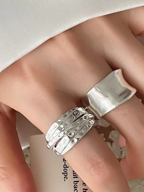 Geometric Solid Color Rings Accessories - Image 6