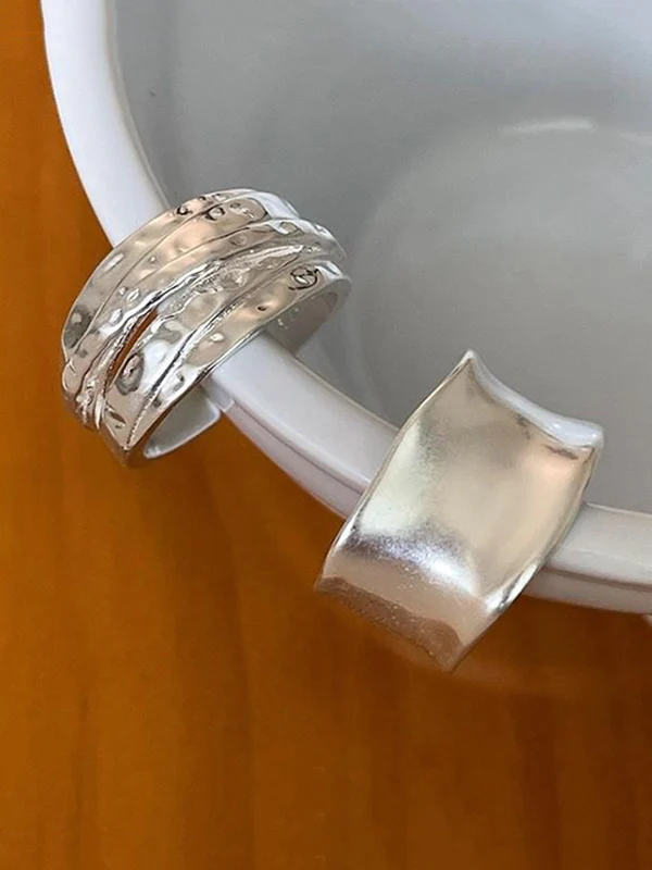 Geometric Solid Color Rings Accessories - Image 8