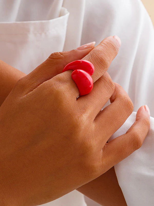 Geometric Solid Color Rings Accessories - Image 13
