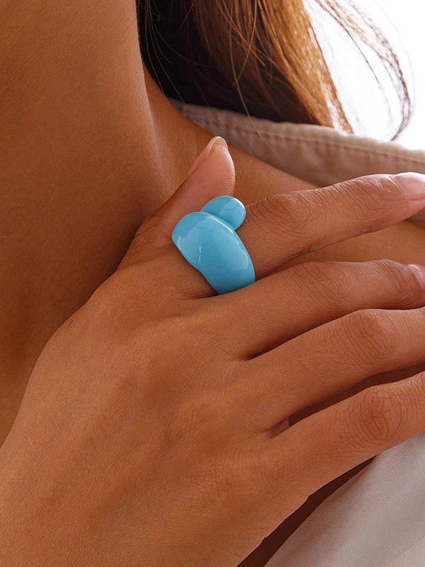 Geometric Solid Color Rings Accessories - Image 14