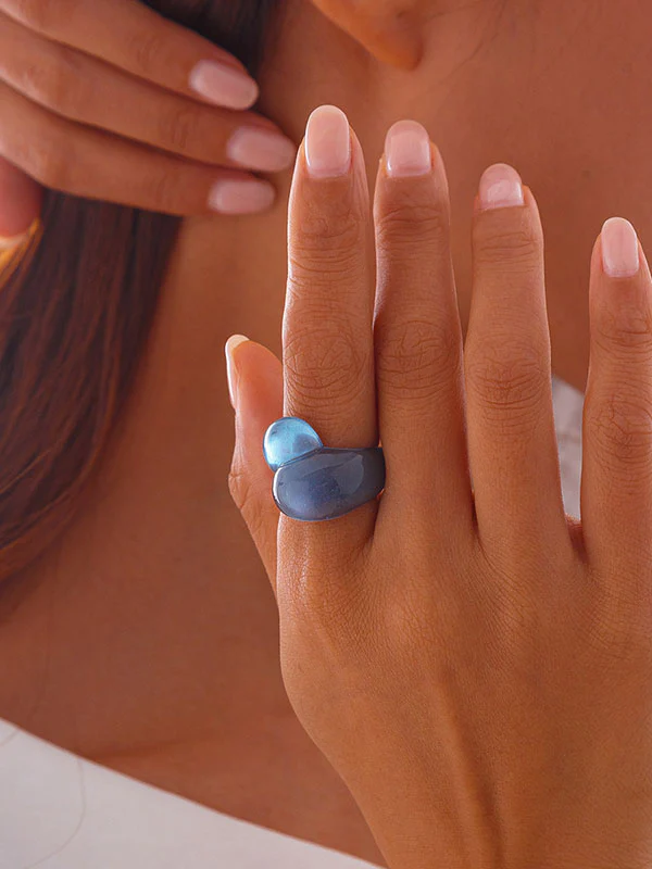 Geometric Solid Color Rings Accessories - Image 20
