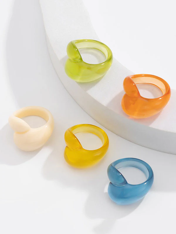 Geometric Solid Color Rings Accessories - Image 27