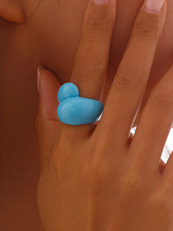Geometric Solid Color Rings Accessories - Image 8