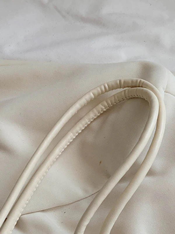 Geometric Solid Color Split-Joint Woven Bags Handbags - Image 14