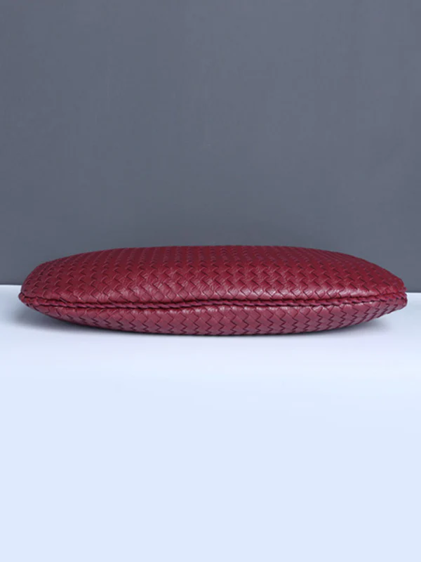 Geometric Solid Color Split-Joint Woven Zipper Bags Handbags - Image 19